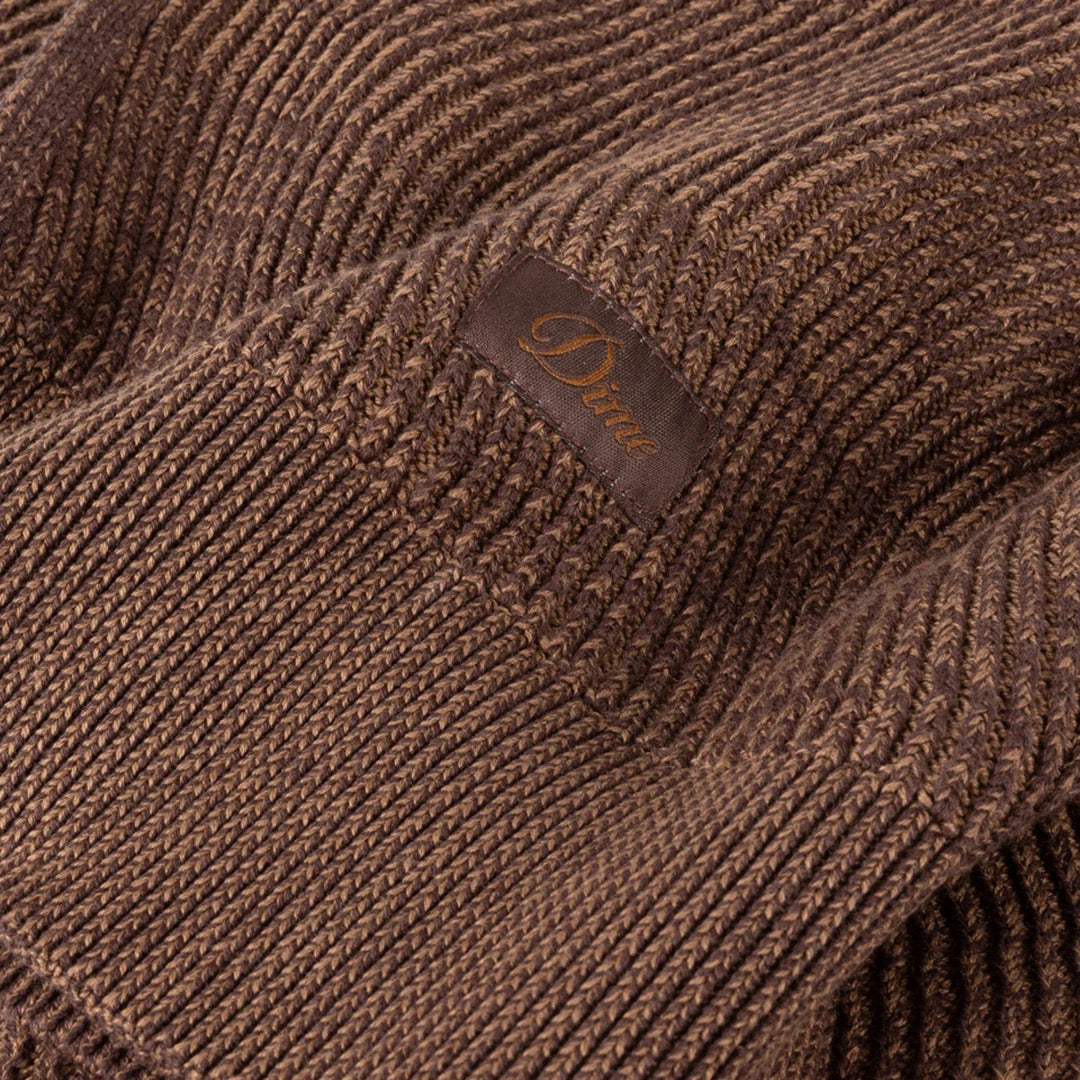 Wave Knit Scarf (Brown)