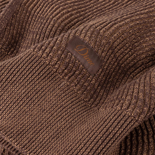 Wave Knit Scarf (Brown)