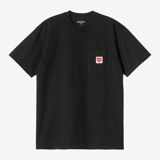 S/S Pocket Heart T-Shirt (Black/Red)