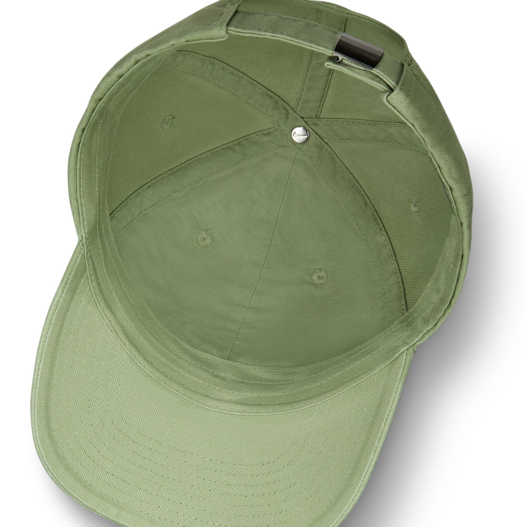 Nike SB 6 Panel Hat Club Cap Oil Green/White inside of hat