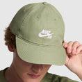 Load image into Gallery viewer, Nike SB 6 Panel Hat Club Cap Oil Green/White on model
