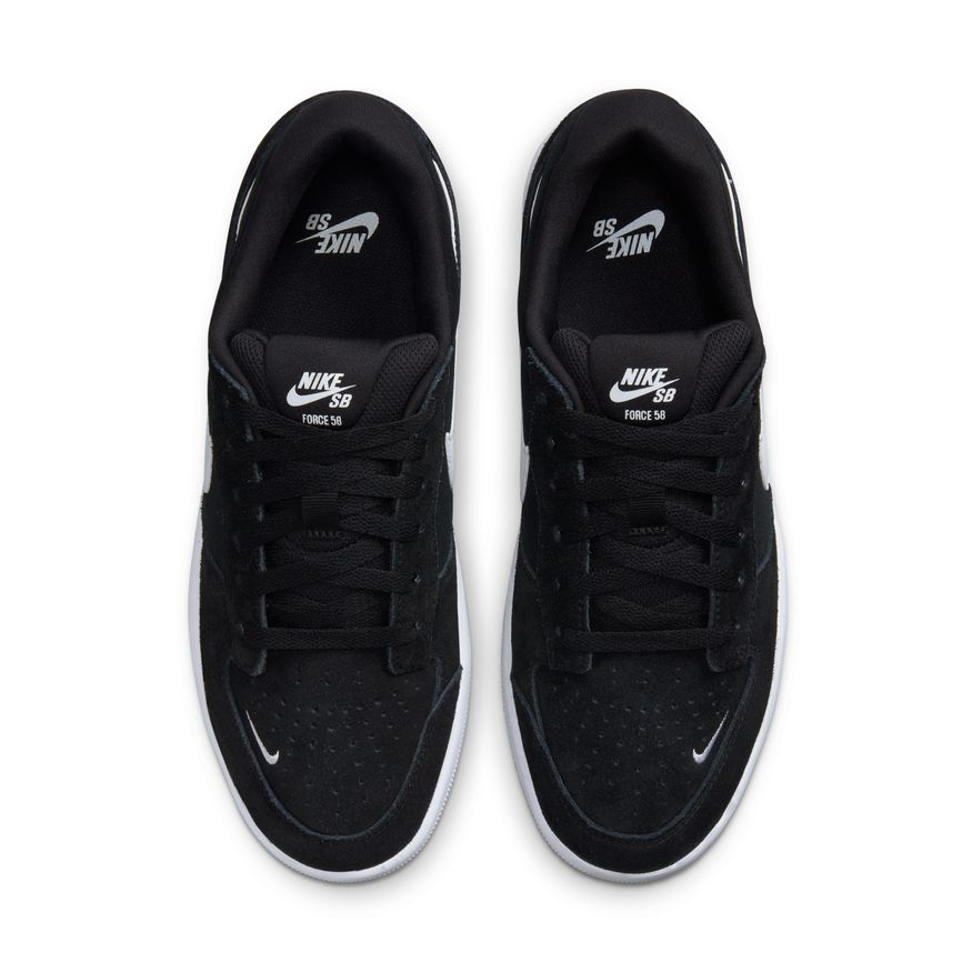 Nike SB Force 58 Black/White top down view