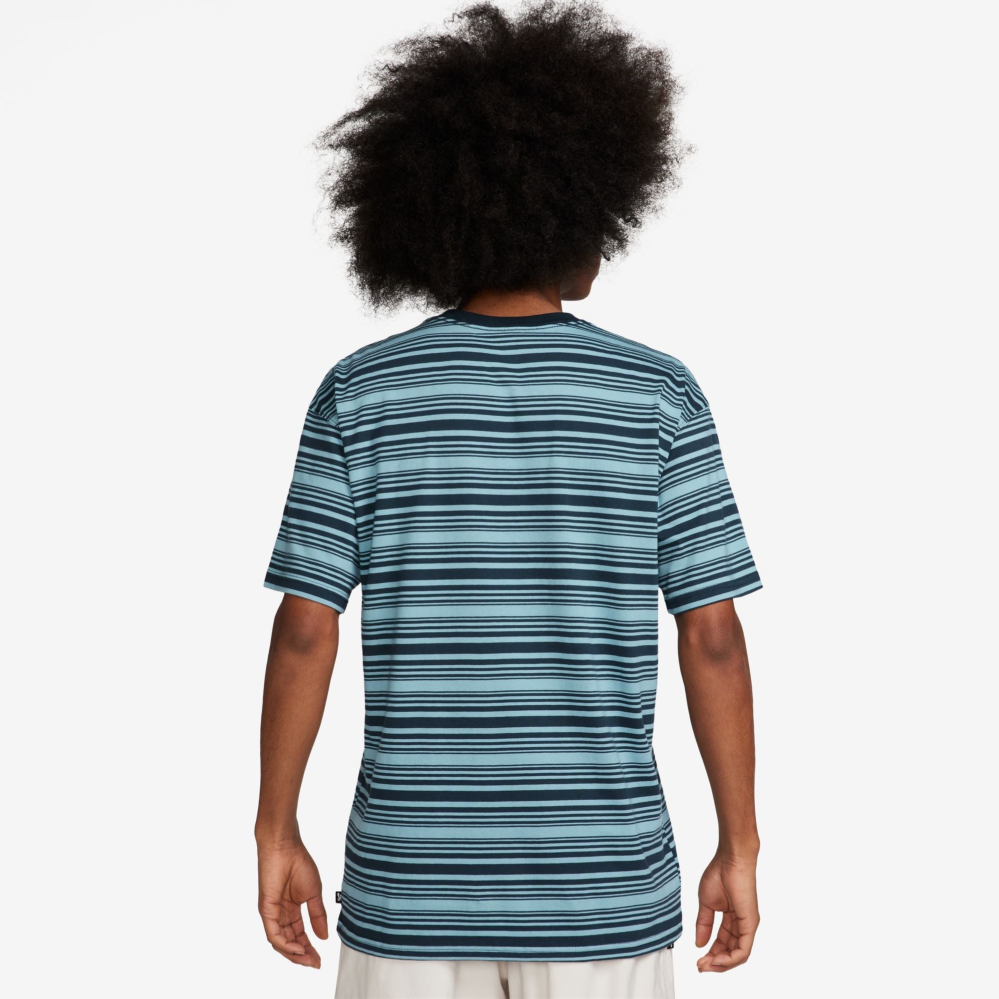 Nike SB T-Shirt Striped Max90 Denim Turquoise back view