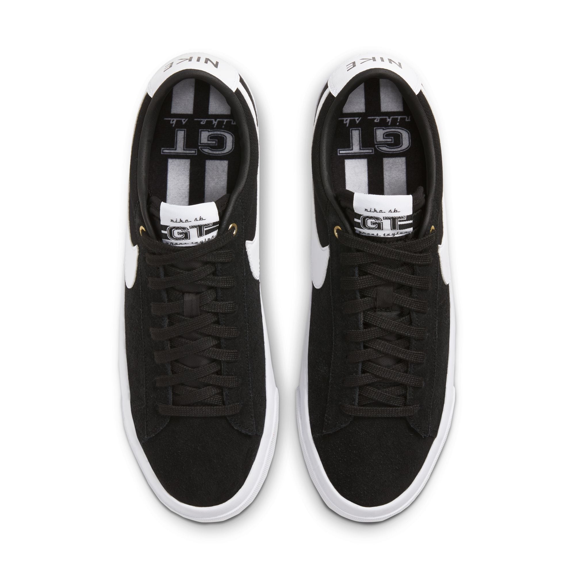 Nike SB Zoom Blazer Low Pro GT Black/White-Black-Gum Light Brown top down view