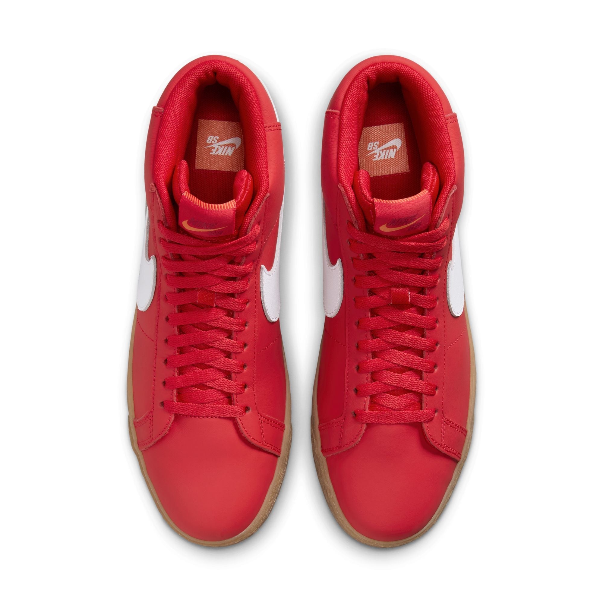 Nike SB Zoom Blazer Mid University Red/White-White top down view