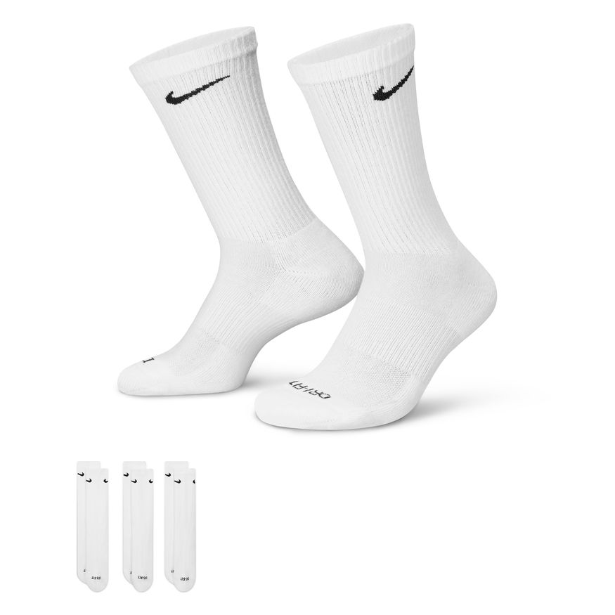 Nike SB Socks Everyday Plus Cushioned Crew 3 Pack White Lrg