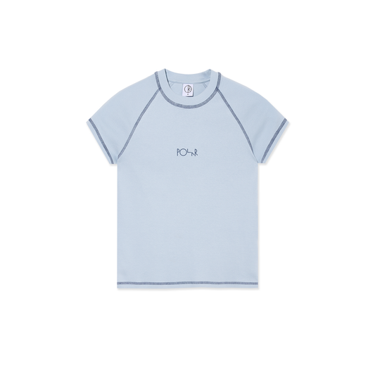 Baby Tee Script Logo (Light Blue/Dark Blue)
