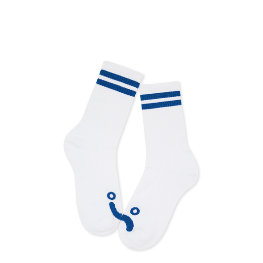 Rib Socks | Happy Sad (White/Blue)