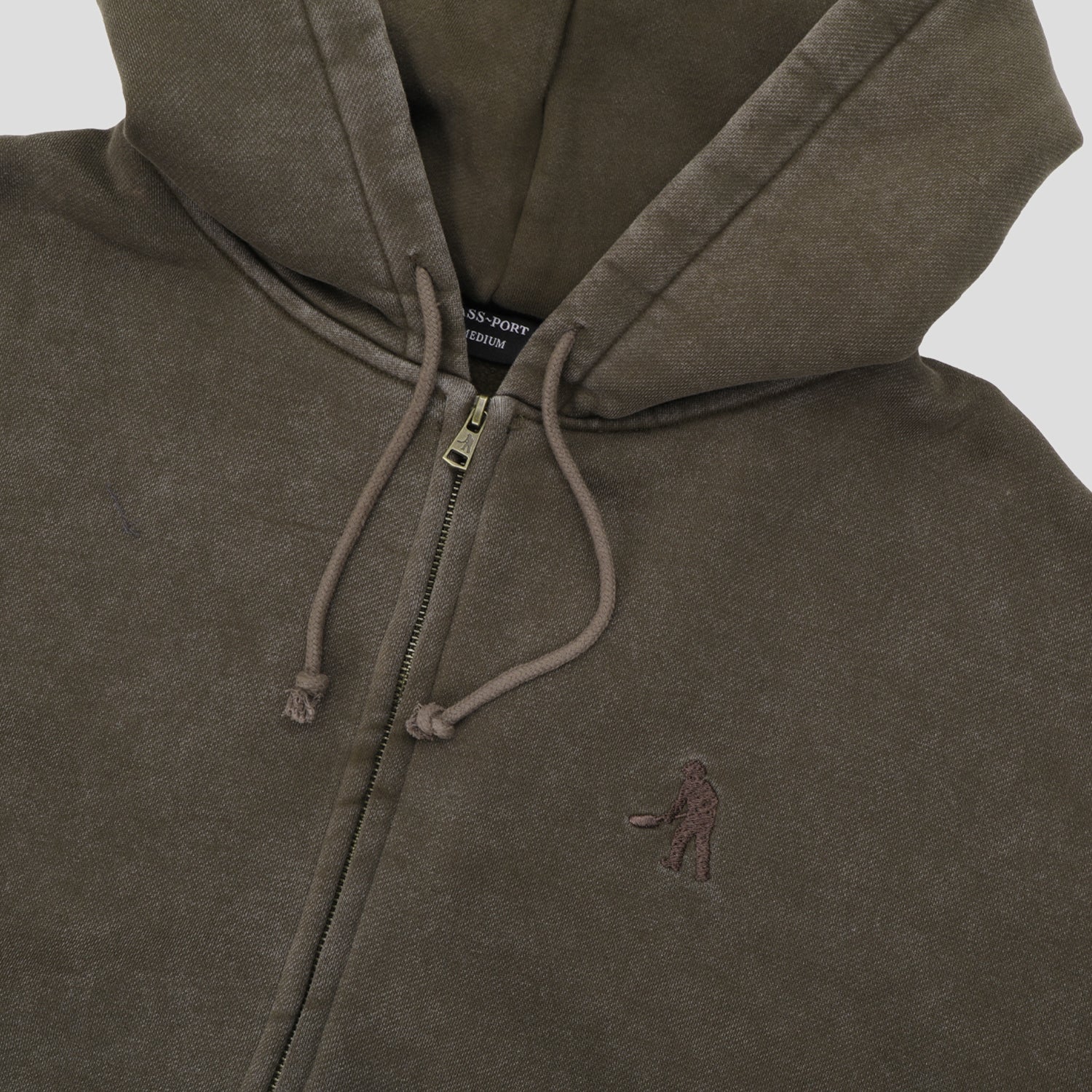 Solid Workers Zip Hood (Washed Bark)
