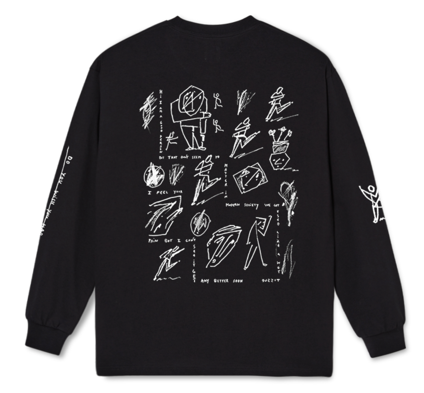 L/S Tee | Sad at Times (Black)
