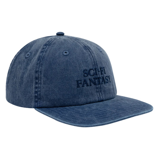 Sci-Fi Fantasy 6 Panel Hat Washed Logo Navy