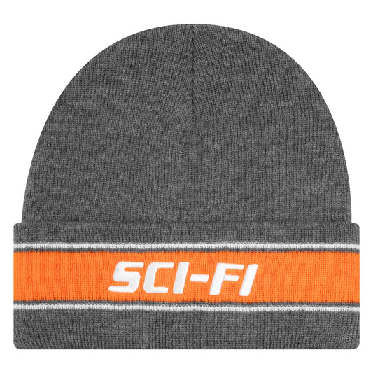 Sci-Fi Fantasy Beanie Striped Logo Heather