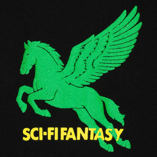 Sci-Fi Fantasy Crew Neck Sweater Pegasus Black