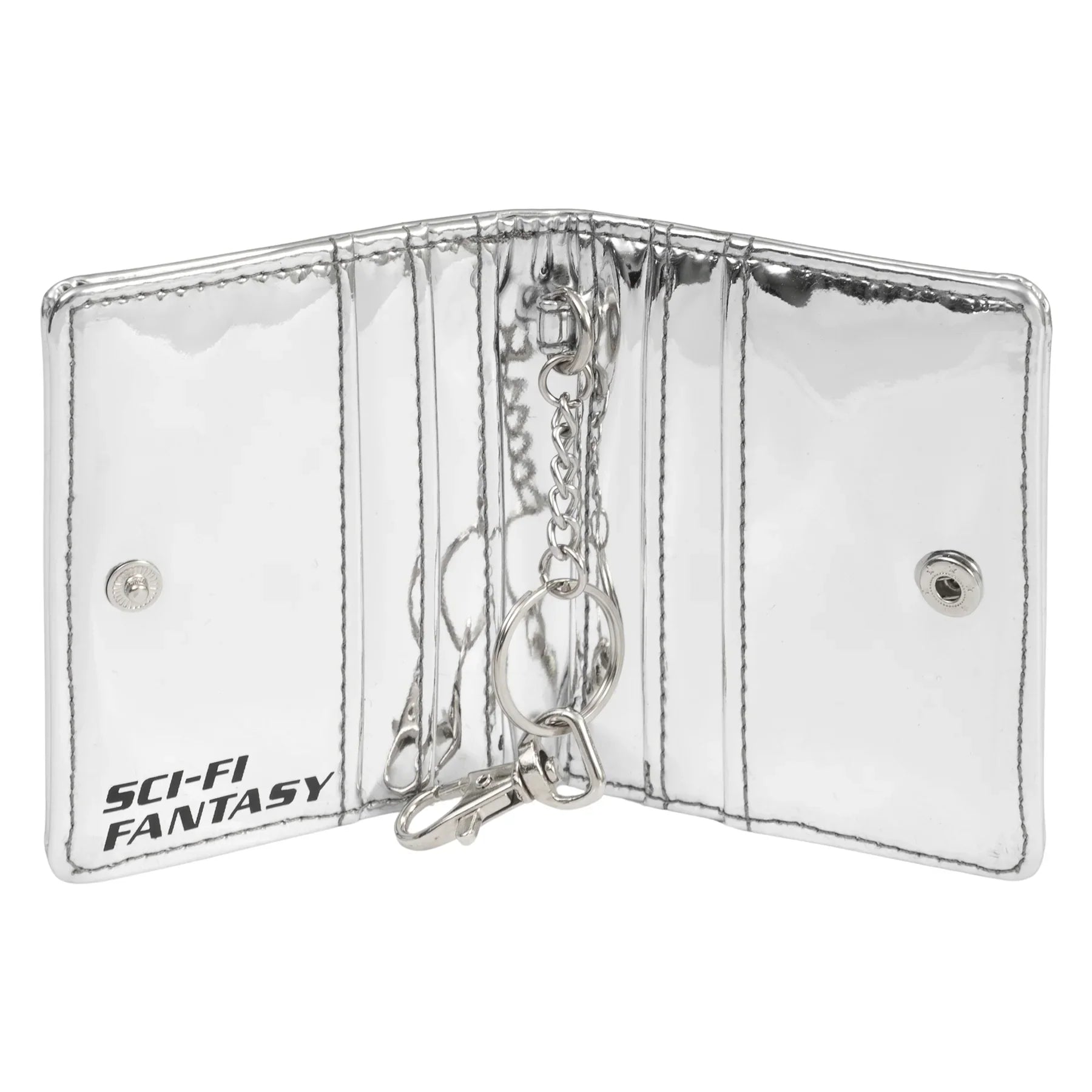 Sci-Fi Fantasy Wallet Dragon Silver n side view