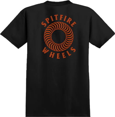 Spitfire Pocket T-Shirt Hollow Classic Black/Burnt Orange back view