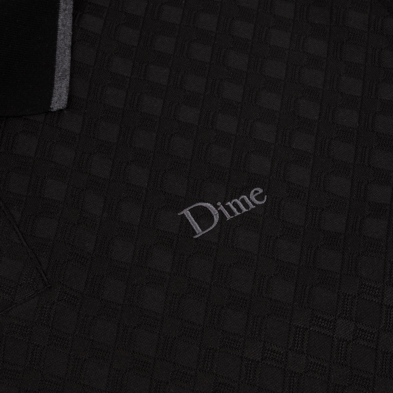 Jacquard L/S Polo (Black)