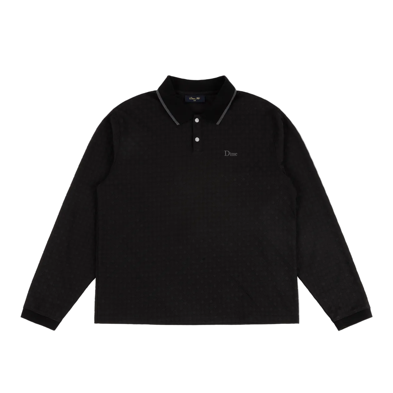Jacquard L/S Polo (Black)