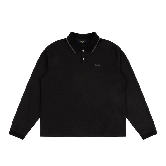 Jacquard L/S Polo (Black)