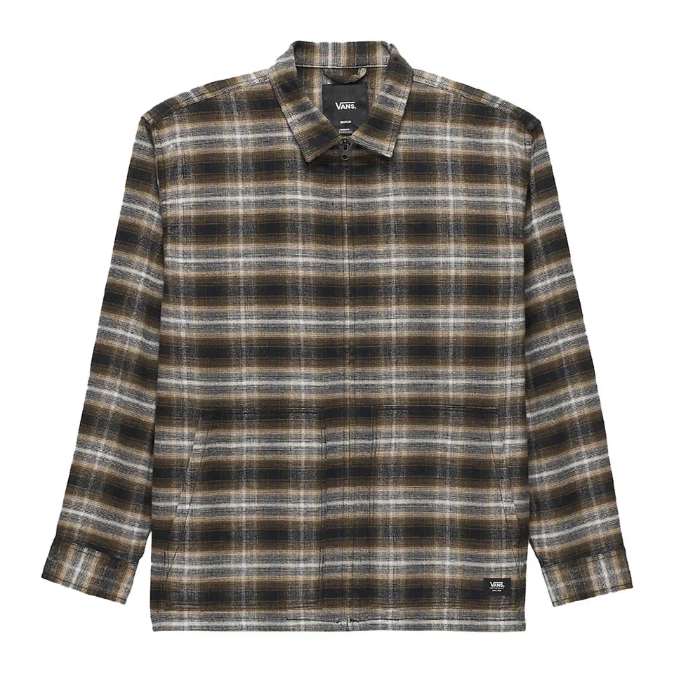 Vans Flannel Zip Up Montwood Black/Sepia front view