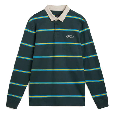 Vans Rugby Shirt Gatewood Stripe Green Gables front view