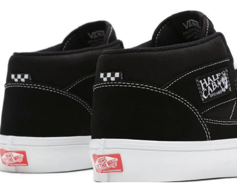 Vans Skate Half Cab Black/White heel tab 