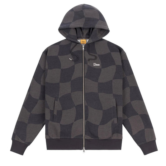Classic Checkmate Zip Hoodie (Charcoal)