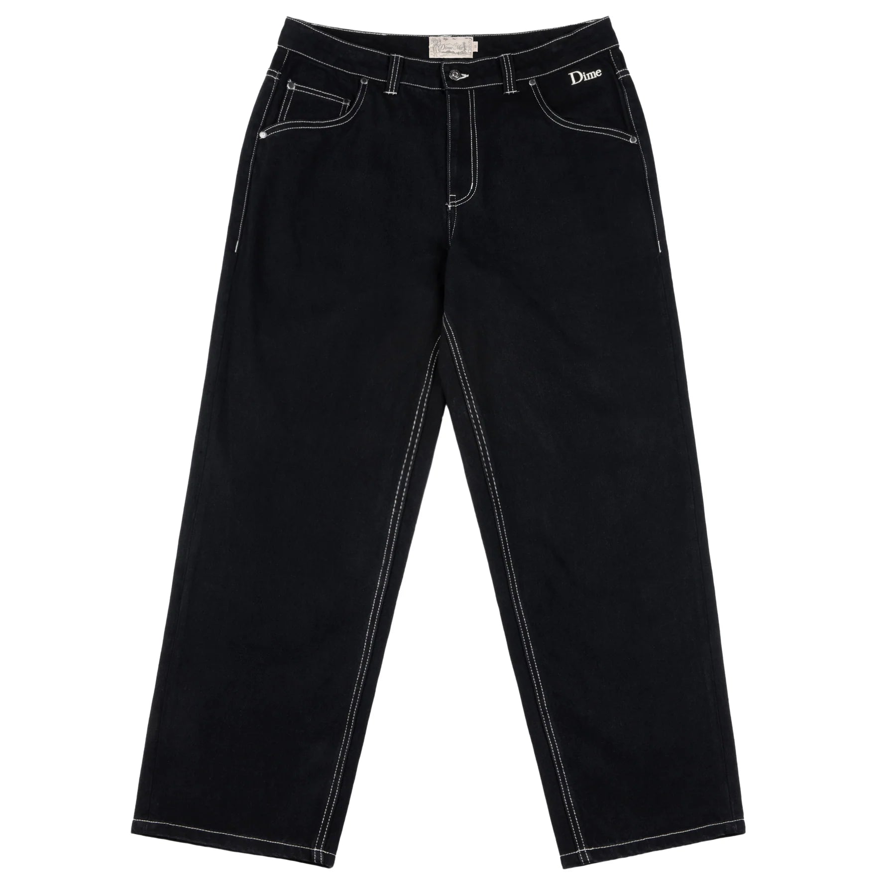 Relaxed Denim Pants (Black/Contrast Stitch)