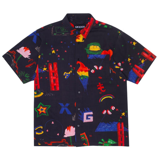 Panda Sex Rayon Button Down (Black)