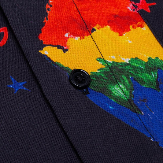 Panda Sex Rayon Button Down (Black)