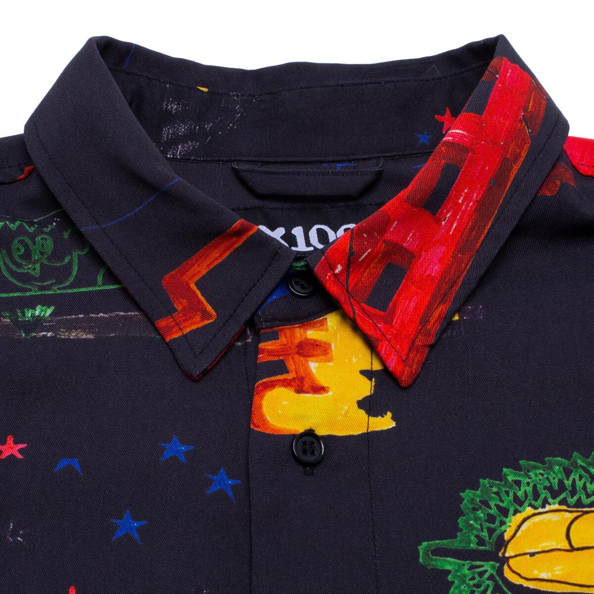 Panda Sex Rayon Button Down (Black)