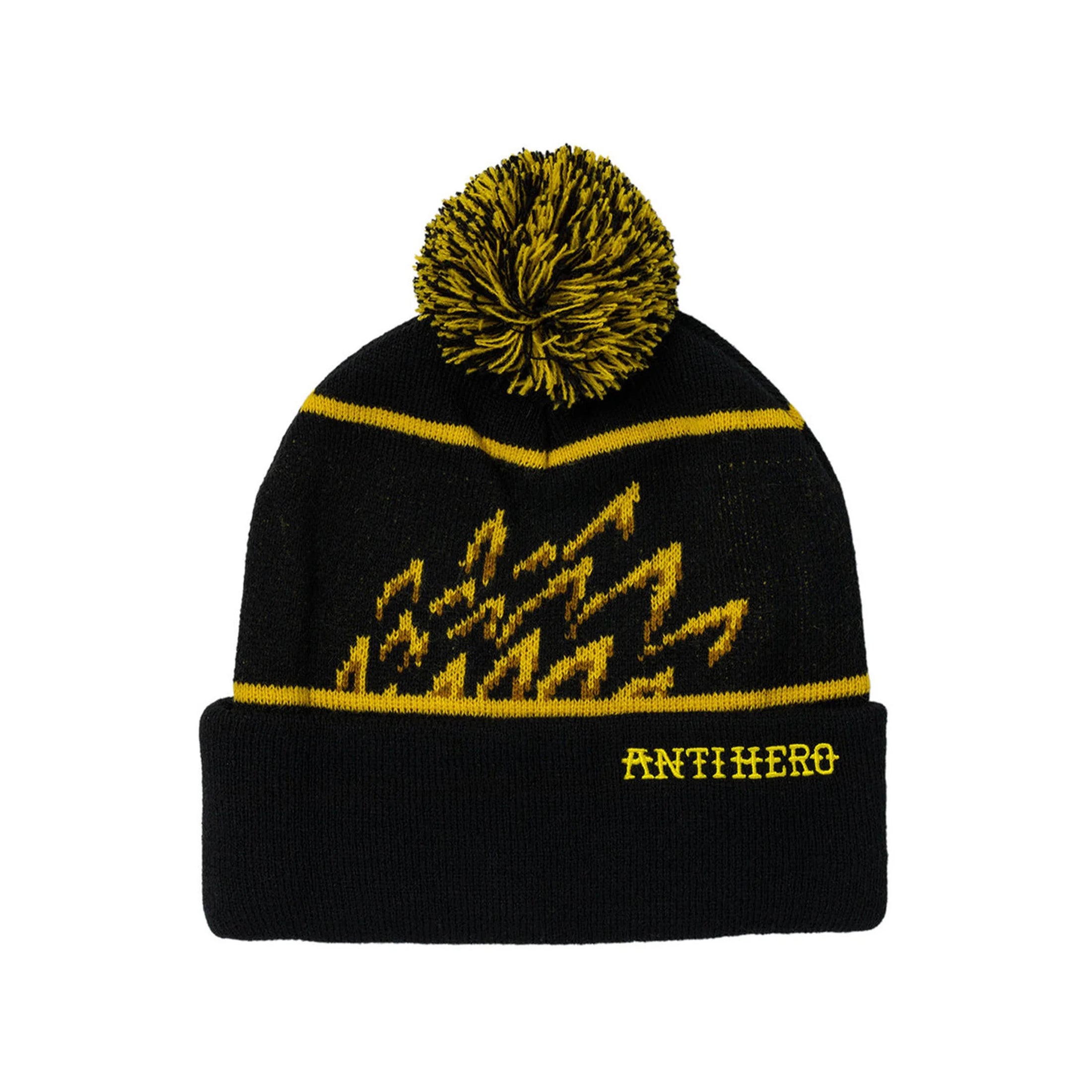 Eagle Pom Pom Beanie (Black/Yellow)