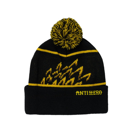 Eagle Pom Pom Beanie (Black/Yellow)