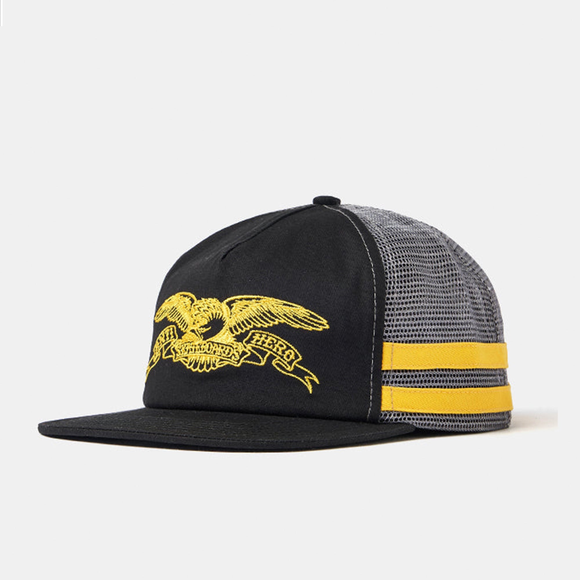 Basic Eagle Snapback (Black/Charcoal/Yellow)