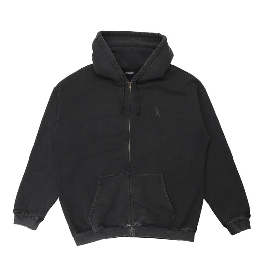 Solid Workers Zip Hood (Washed Black)