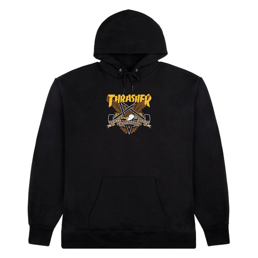 Anti Hero X Thrasher Hoodie Eaglegram Black front view